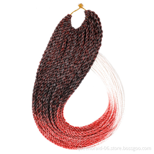 Ombre 2x Box Braid Crochet Hair Box Braiding Synthetic Hair Extension 24inch Jumbo Braid Hair 20 Strands/pack